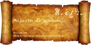 Mojszin Ágoston névjegykártya